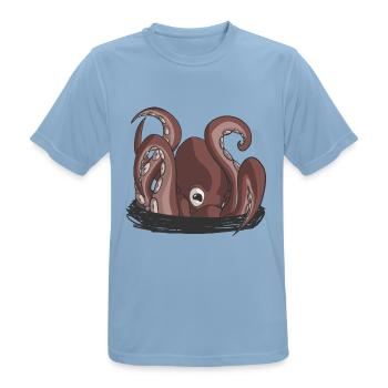 Der Beginn der Krake - Männer T-Shirt atmungsaktiv - Himmelblau - Vorne - AI Model Male 185 dark (185cm)