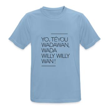 Wanabe yaourt - T-shirt respirant Homme - bleu ciel - Devant - AI Model Male 185 dark (185cm)