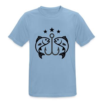Fish hook fish - Men's Breathable T-Shirt - sky blue - Front - AI Model Male 185 dark (185cm)