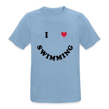 Schwimmen - I love Swimming - Men's Breathable T-Shirt - sky blue - Front - AI Model Male 185 dark (185cm)