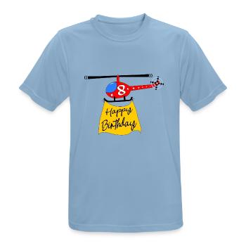 Hubschrauber Happy Birthday 8 - Männer T-Shirt atmungsaktiv - Himmelblau - Vorne - AI Model Male 185 dark (185cm)