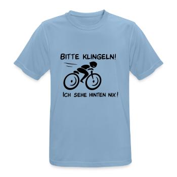 Radfahrer bitte klingeln! - Männer T-Shirt atmungsaktiv - Himmelblau - Vorne - AI Model Male 185 dark (185cm)