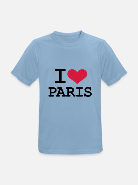 I - love - Paris - Männer T-Shirt atmungsaktiv - Himmelblau