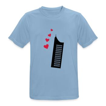 Leipzig Uniriese MDR Gebäude - Männer T-Shirt atmungsaktiv - Himmelblau - Vorne - AI Model Male 185 dark (185cm)