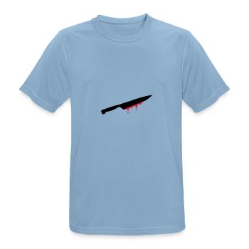 couteaux, des épées, du sang, des blessures, - T-shirt respirant Homme - bleu ciel - Devant - AI Model Male 185 dark (185cm)