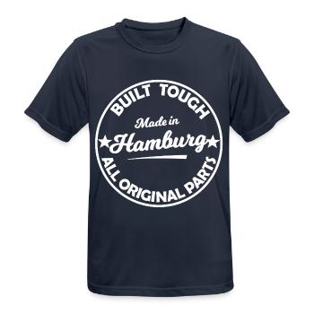 Hamburg Original Parts Stamp - Männer T-Shirt atmungsaktiv - Dunkelnavy - Vorne - AI Model Male 178 light (178cm)
