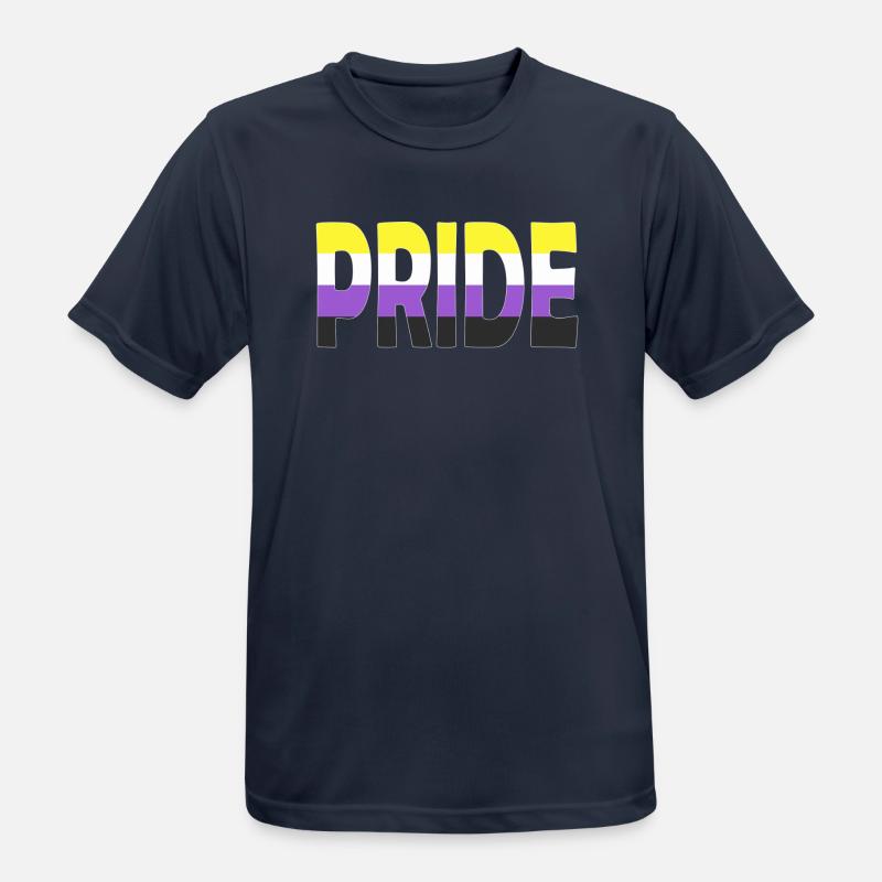 Pride lettering Non-Binary Non-Binary LGBTQ - Men's Breathable T-Shirt - dark navy