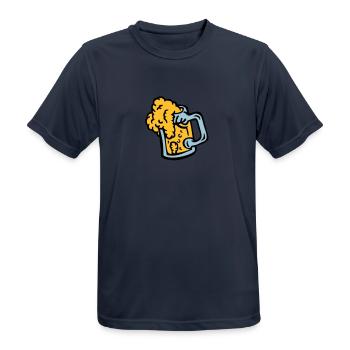 Alkohol, Bier, Bierglas Blende 409 - Männer T-Shirt atmungsaktiv - Dunkelnavy - Vorne - AI Model Male 178 light (178cm)