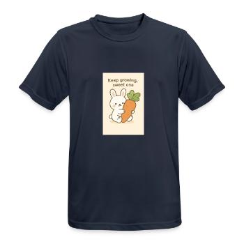 Kawaii Bunny Hugging Giant Carrot - Men's Breathable T-Shirt - dark navy - Front - AI Model Male 178 light (178cm)