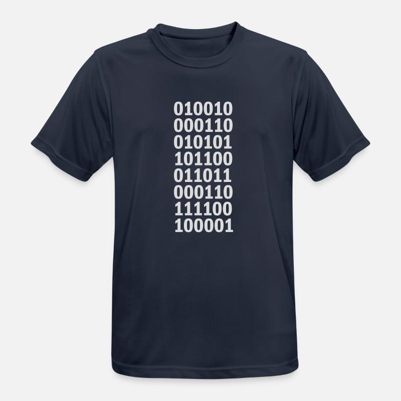Binary Code Program Language - Men's Breathable T-Shirt - dark navy