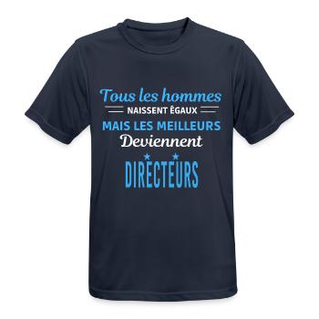 tous les hommes naissent égaux Directeurs - T-shirt respirant Homme - bleu marine foncé - Devant - AI Model Male 178 light (178cm)