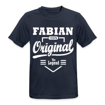 Fabian original personalisiertes Geschenk Vorname fabian - Männer T-Shirt atmungsaktiv - Dunkelnavy - Vorne - AI Model Male 178 light (178cm)