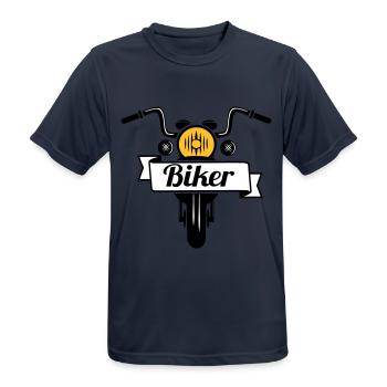 Biker - Männer T-Shirt atmungsaktiv - Dunkelnavy - Vorne - AI Model Male 178 light (178cm)