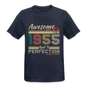 1955 Vintage Retro Jubiläumsgeschenk - Männer T-Shirt atmungsaktiv - Dunkelnavy - Vorne - AI Model Male 178 light (178cm)