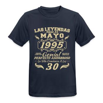 Mai 1995 Vintage Geburtstagsgeschenk - Männer T-Shirt atmungsaktiv - Dunkelnavy - Vorne - AI Model Male 178 light (178cm)