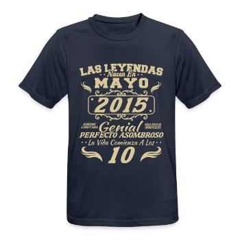 May 2015 Vintage Birthday Gift - Men's Breathable T-Shirt - dark navy - Front - AI Model Male 178 light (178cm)