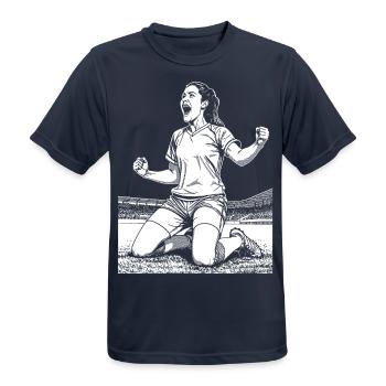 Footballer's shirt: midfielder with a view - Men's Breathable T-Shirt - dark navy - Front - AI Model Male 178 light (178cm)
