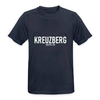 Kreuzberg - Berlin - Quartier - Allemagne - T-shirt respirant Homme - bleu marine foncé - Devant - AI Model Male 178 light (178cm)