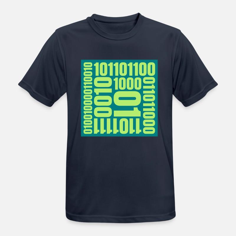 Binary Code Program Language - Men's Breathable T-Shirt - dark navy