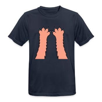 Cats, claws, paws, paws, sharp claws, scratching - Men's Breathable T-Shirt - dark navy - Front - AI Model Male 178 light (178cm)
