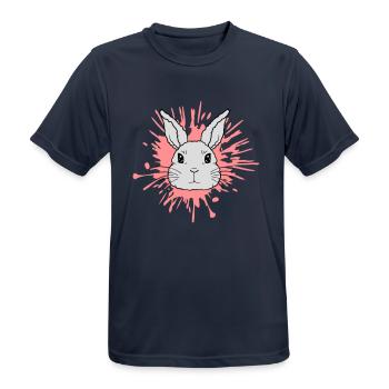Éclaboussures de couleur gouttes lapin éclaboussures - T-shirt respirant Homme - bleu marine foncé - Devant - AI Model Male 178 light (178cm)