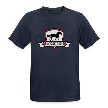 Conception de citation de fille de cheval - T-shirt respirant Homme - bleu marine foncé - Devant - AI Model Male 178 light (178cm)