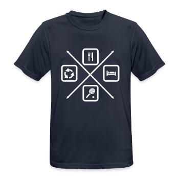The Life Cycle of a Tennis Player,Tennis - Men's Breathable T-Shirt - dark navy - Front - AI Model Male 178 light (178cm)