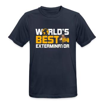 Le meilleur exterminateur au monde Kammerjäger - T-shirt respirant Homme - bleu marine foncé - Devant - AI Model Male 178 light (178cm)