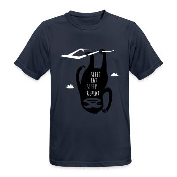 Sleep Eat Sleep Repeat Sloth - Men's Breathable T-Shirt - dark navy - Front - AI Model Male 178 light (178cm)