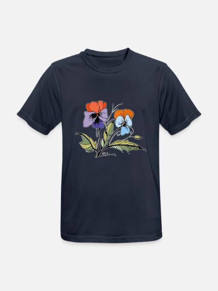 Blumen - Männer T-Shirt atmungsaktiv - Dunkelnavy
