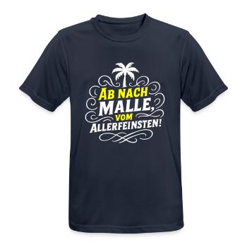 Ab Nach Malle Spruch Party - Männer T-Shirt atmungsaktiv - Dunkelnavy - Vorne - AI Model Male 178 light (178cm)
