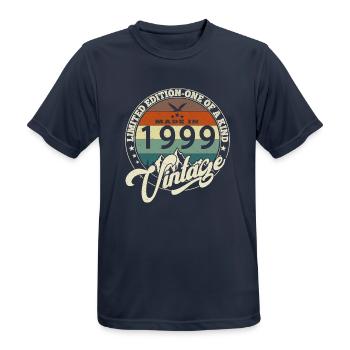 Vintage 1999 meilleur de 1999 - annif 26 ans - T-shirt respirant Homme - bleu marine foncé - Devant - AI Model Male 178 light (178cm)