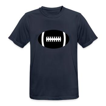 rugby ball - Men's Breathable T-Shirt - dark navy - Front - AI Model Male 178 light (178cm)