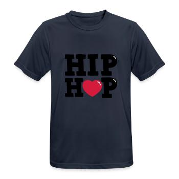 I heart Hip Hop - Männer T-Shirt atmungsaktiv - Dunkelnavy - Vorne - AI Model Male 178 light (178cm)