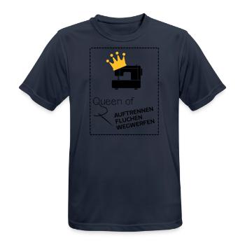 Queen of Nähmaschine - Männer T-Shirt atmungsaktiv - Dunkelnavy - Vorne - AI Model Male 178 light (178cm)