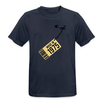 Anniversaire T-shirt 1975 - T-shirt respirant Homme - bleu marine foncé - Devant - AI Model Male 178 light (178cm)