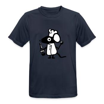 Maus Koch - Ratte - Männer T-Shirt atmungsaktiv - Dunkelnavy - Vorne - AI Model Male 178 light (178cm)