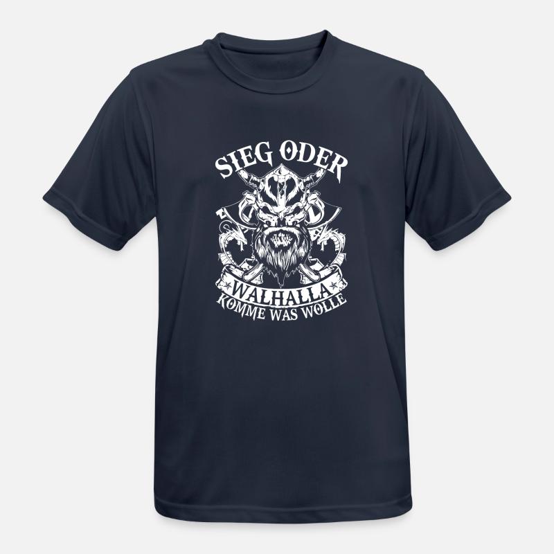 Sieg oder Walhalla - Männer T-Shirt atmungsaktiv - Dunkelnavy