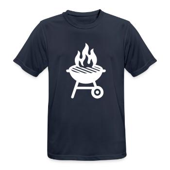 Icône du gril - T-shirt respirant Homme - bleu marine foncé - Devant - AI Model Male 178 light (178cm)