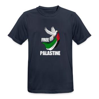 Free Palestine Design – Statement for Peace - Men's Breathable T-Shirt - dark navy - Front - AI Model Male 178 light (178cm)