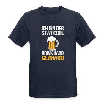 les amateurs de bière l’alcool célèbrent Gerhard - T-shirt respirant Homme - bleu marine foncé - Devant - AI Model Male 178 light (178cm)