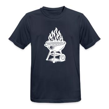 Grill Fire Grilling - Men's Breathable T-Shirt - dark navy - Front - AI Model Male 178 light (178cm)