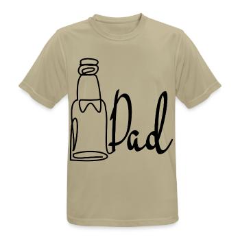 Line Art Dad Father's Day Beer - Men's Breathable T-Shirt - sand beige - Front - AI Model Male 185 dark (185cm)