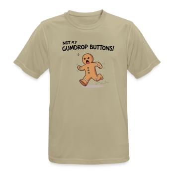 Running Gingerbread Funny Christmas Design - Men's Breathable T-Shirt - sand beige - Front - AI Model Male 185 dark (185cm)