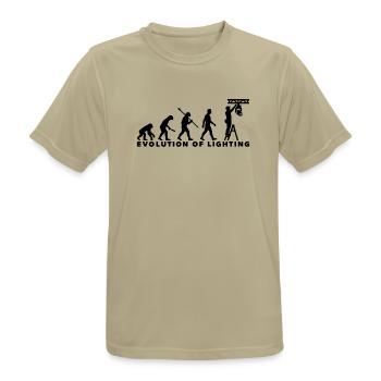 Evolution of Lighting – Veranstaltungstechnik - Männer T-Shirt atmungsaktiv - Sandbeige - Vorne - AI Model Male 185 dark (185cm)