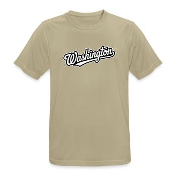 Washington – Souvenir-Design des US-Bundesstaates - Männer T-Shirt atmungsaktiv - Sandbeige - Vorne - AI Model Male 185 dark (185cm)
