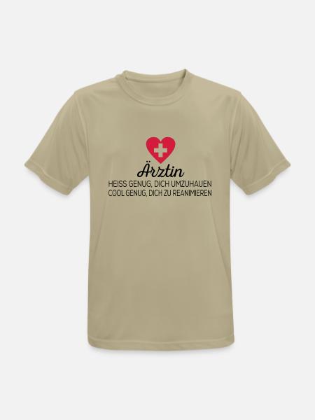 Ärztin - Männer T-Shirt atmungsaktiv - Sandbeige