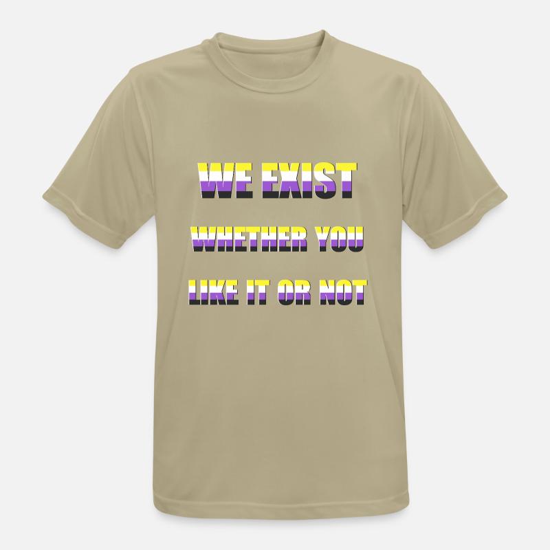 We Exist - Non-Binary Flag - Men's Breathable T-Shirt - sand beige