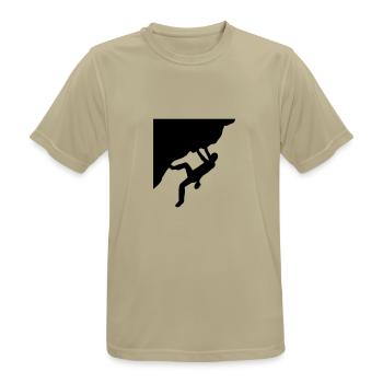 Climbing, rope, knots, mountain, carbine, hiking, - Men's Breathable T-Shirt - sand beige - Front - AI Model Male 185 dark (185cm)