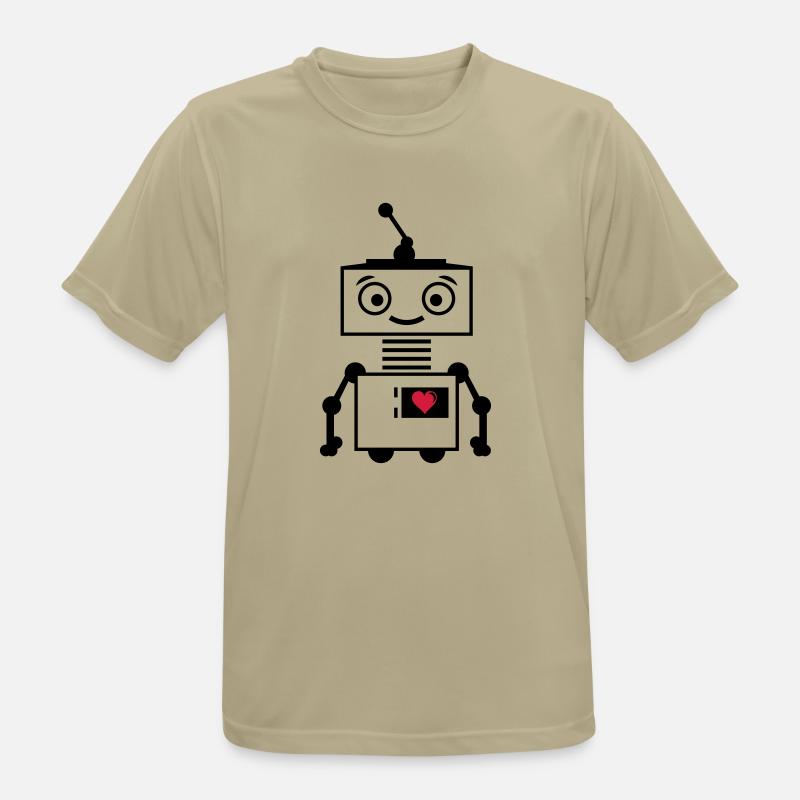 roboter_herz_2 - Men's Breathable T-Shirt - sand beige